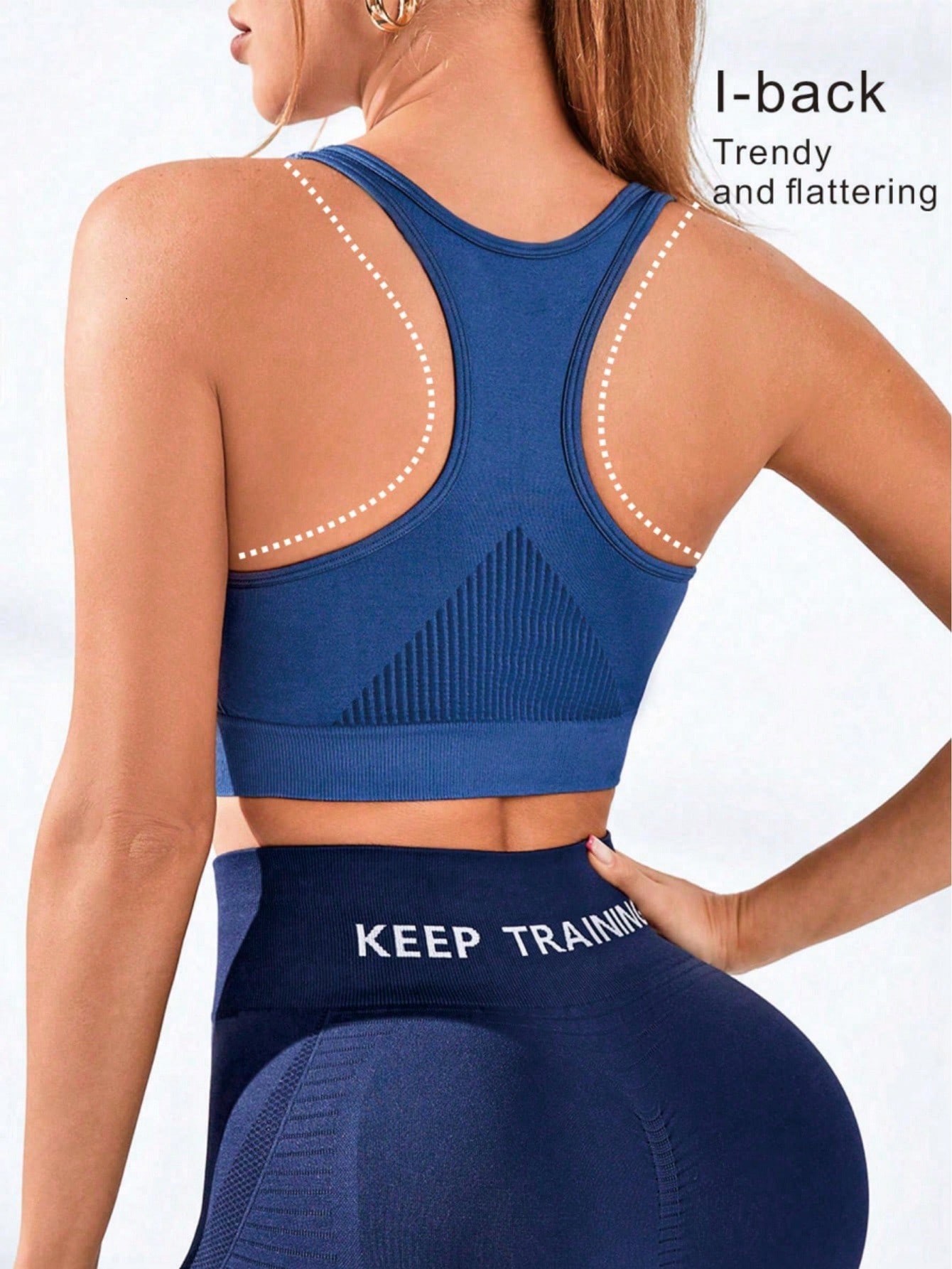 Seamless Ribbed Workout Tank Top - Sportbeha met racerback voor dames, naadloze