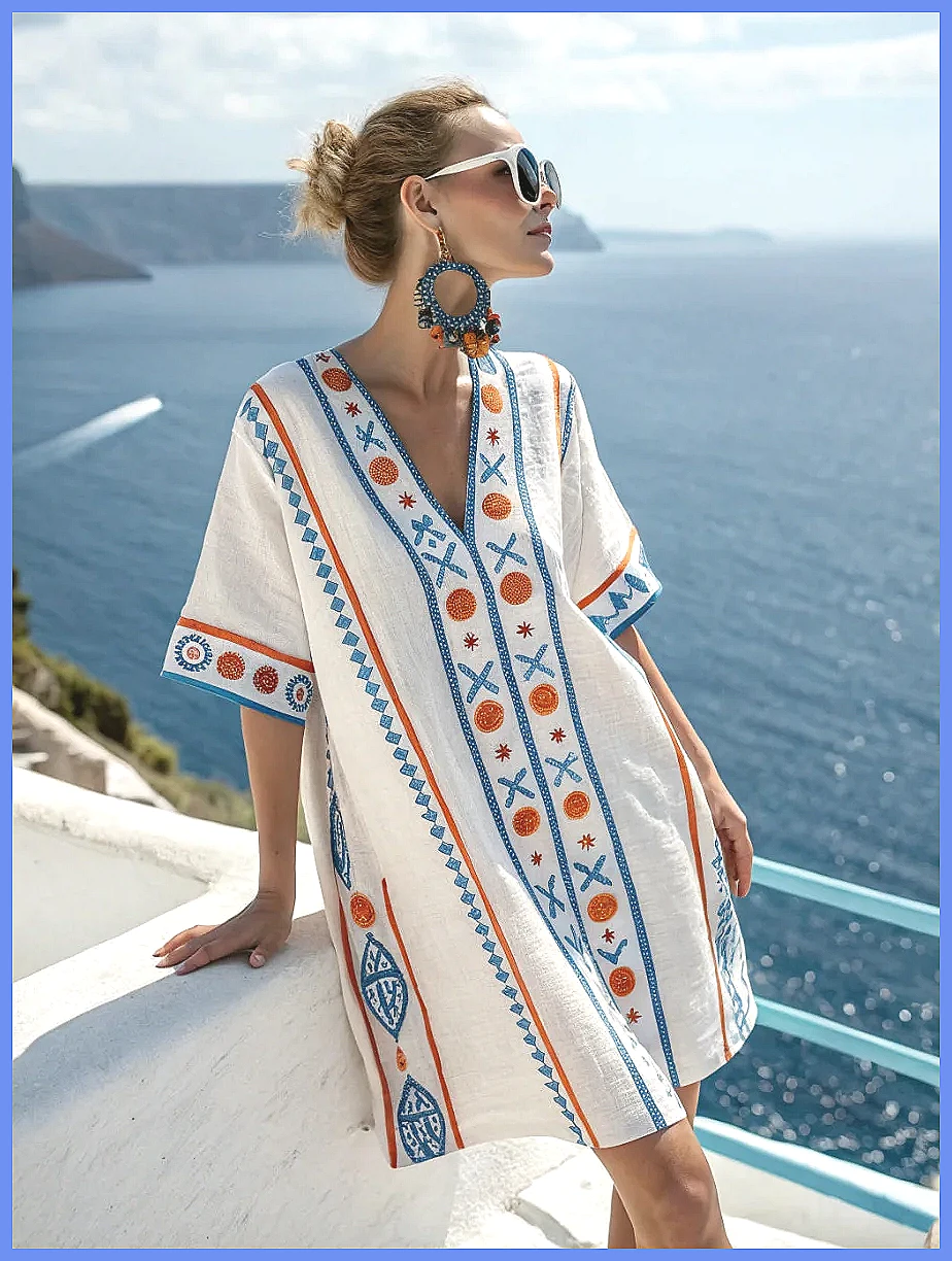 Dresses - Zomerjurk voor dames 2025, V-hals, bloemenprint,