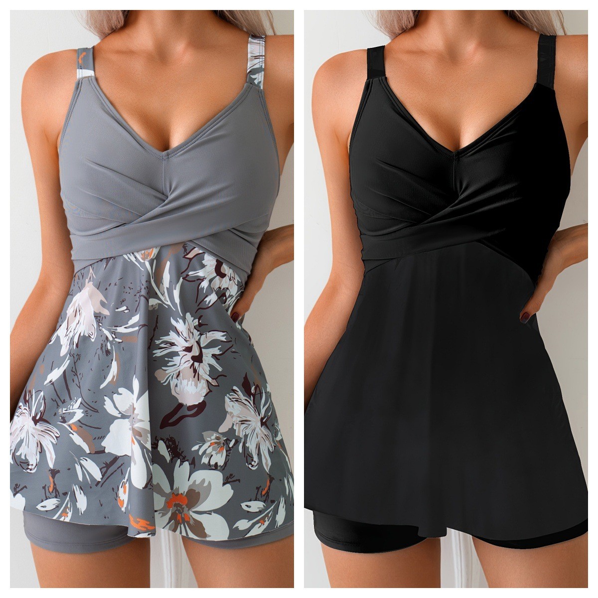 Tops - Badpak Dames Tankini Tweedelige tankini-top met