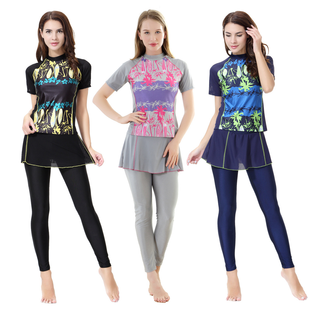 Swimwear - 2 Stuks Vrouwen Moslim Bedrukt Korte