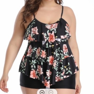 Tops - Tankini Damesbikini Bloemenprint Grote maten bikini's