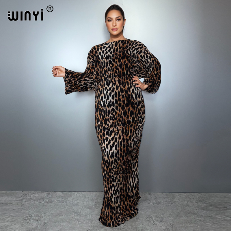 Boho Summer Beach Maxi Dress - WINYI zomer geplooide elastische losse jurk