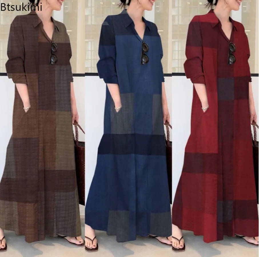 Casual Loose Linen Shirt Dress - Mode Nieuwe Shirtjurk Dames Comfortabel Katoen