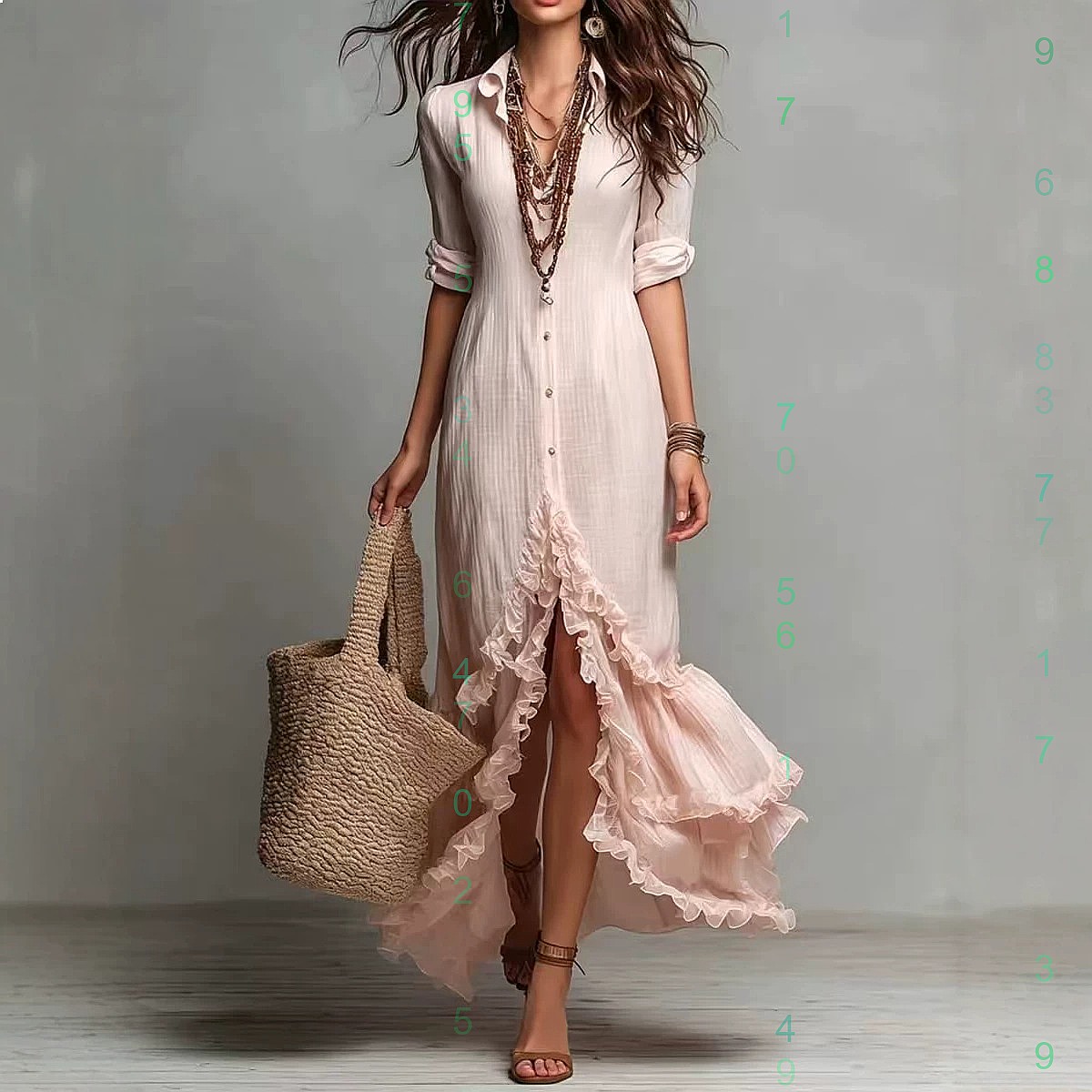 Casual Loose Linen Shirt Dress - Katoenen linnen jurk met gekruiste rug