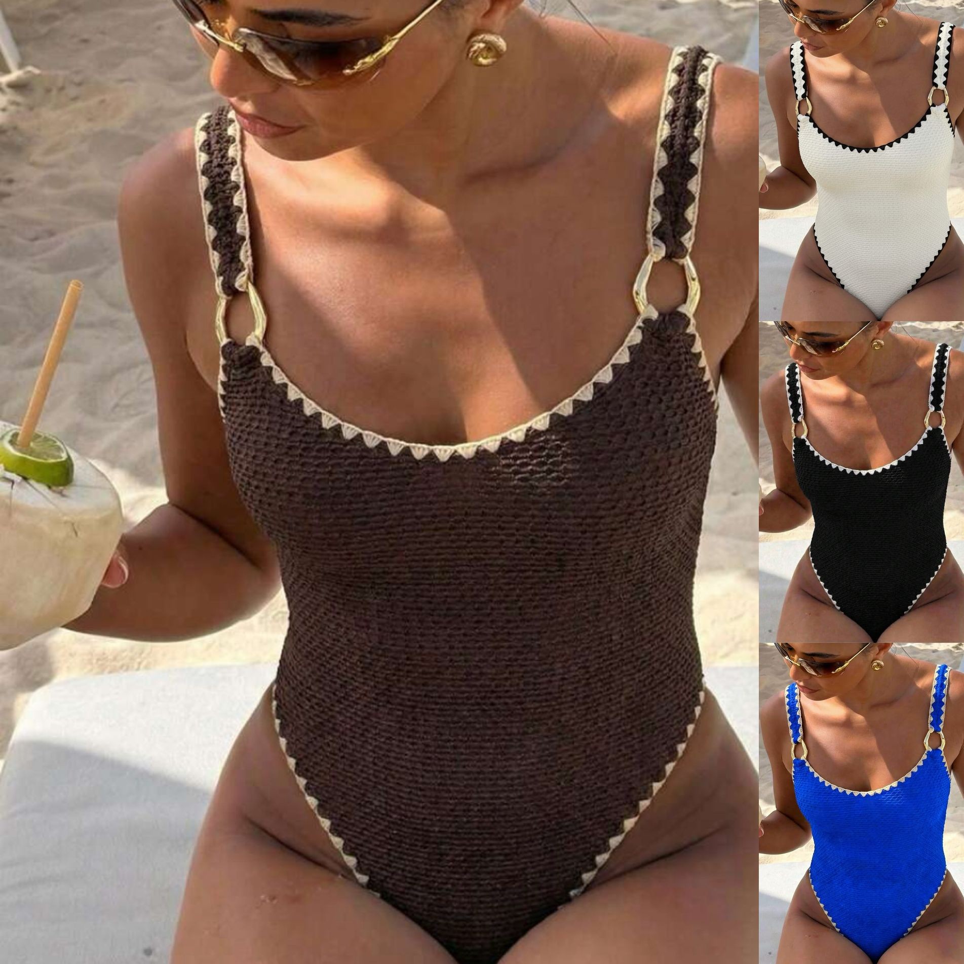 Swimwear - Dames badmode badpak mouwloos effen kleur