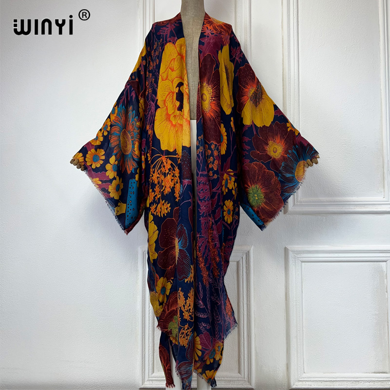 Boho Summer Beach Maxi Dress - WINYI Afrika Mode Zomer Kimono Maxi