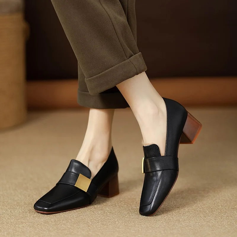 Jeans - damesmode lederen pumps elegante slip op