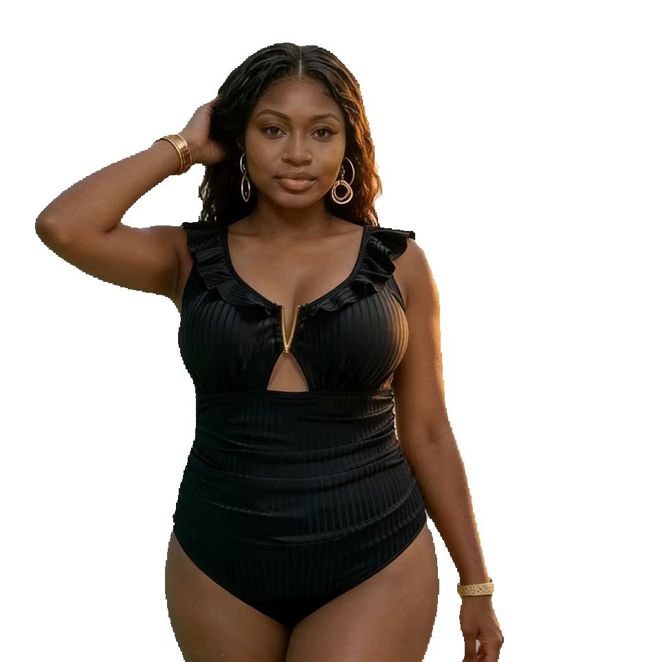 Swimwear - Plus-size damesbadpak uit één stuk, met