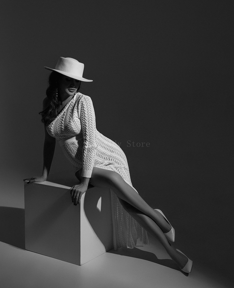 Boho Summer Beach Maxi Dress - Zwangerschapsjurk Voor Fotoshoot Off-The-Shoulder Uitgeholde Maxi-Jurk