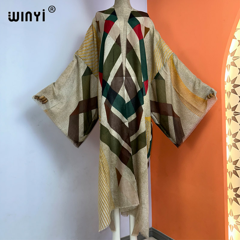 Boho Summer Beach Maxi Dress - Winyi Kimono Zomer Boho Print Kaftans