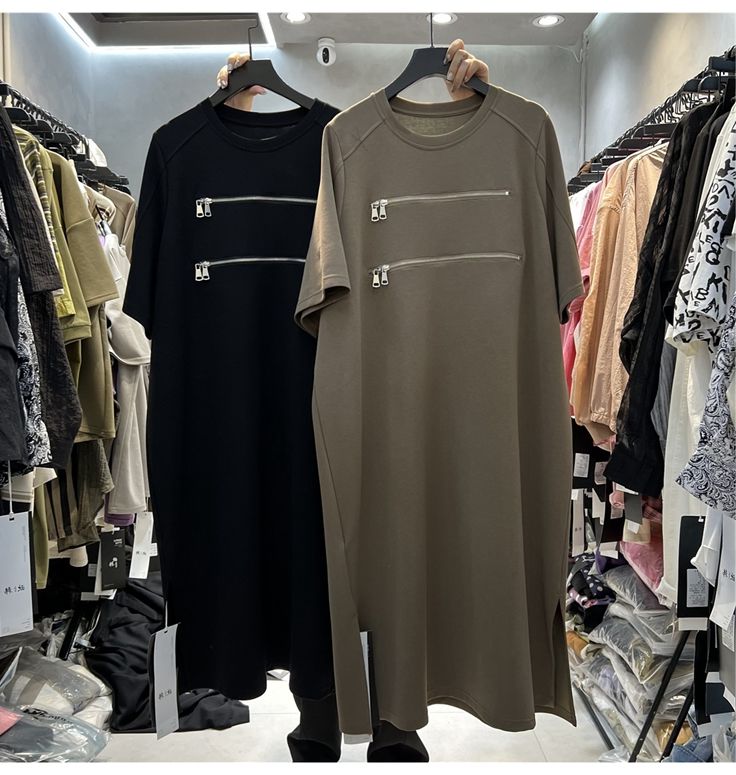 Korean Style A Line Shirt Dress - Plus Size Dames T-shirtjurk met losse
