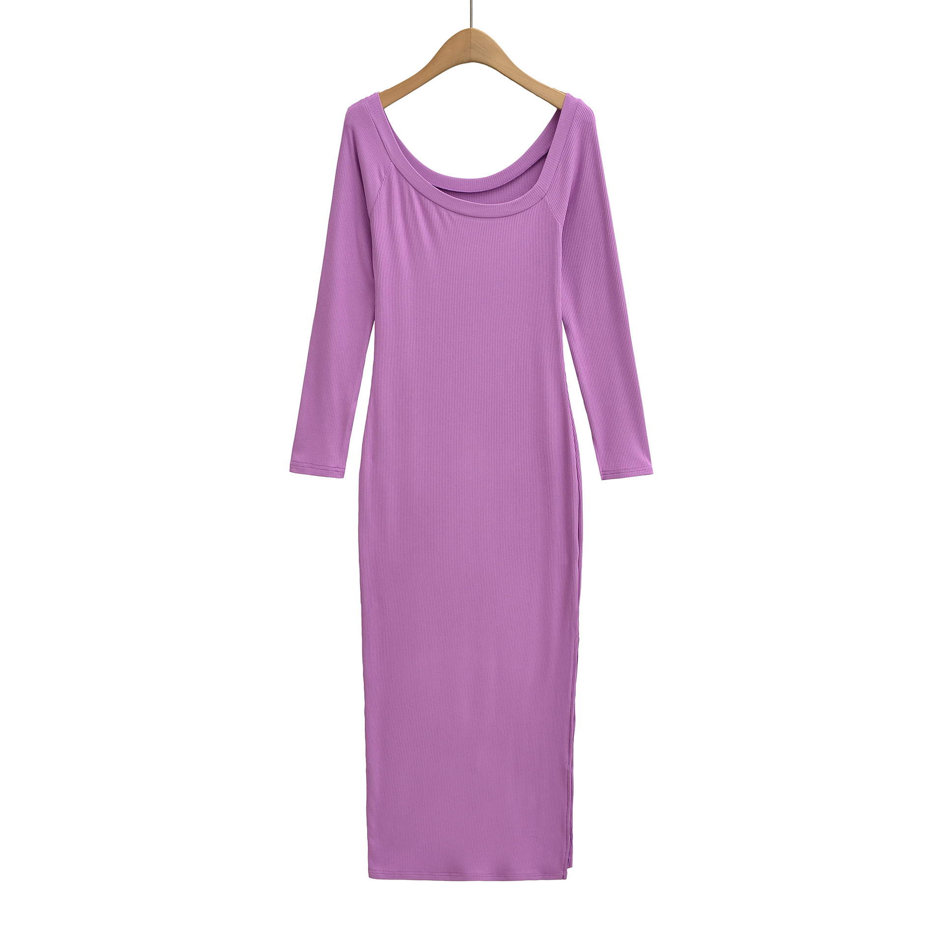 Geribbelde jurk voor dames Vie - Bodycon Long Sleeve Ribbed Dress recensie en prijs
