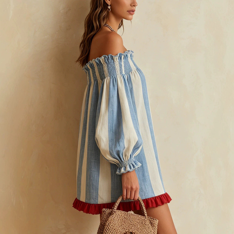2026 Dames Off-the-Shoulder Ju - Off Shoulder Puff Sleeve Sundress recensie en prijs