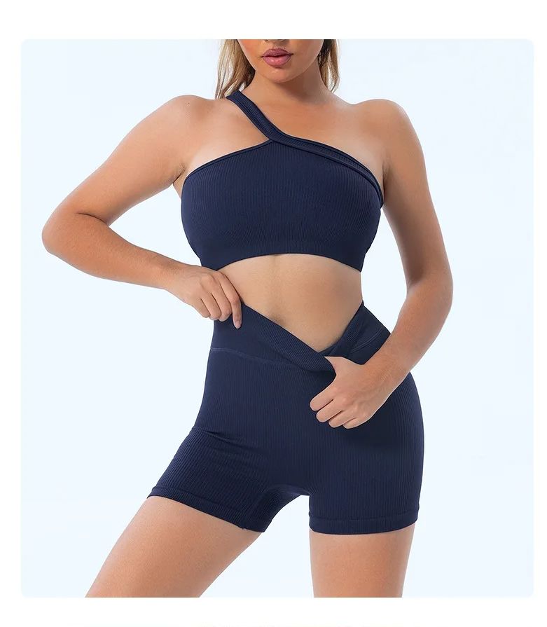 Dames sportbeha met één schoud - Seamless Ribbed Workout Tank Top recensie en prijs