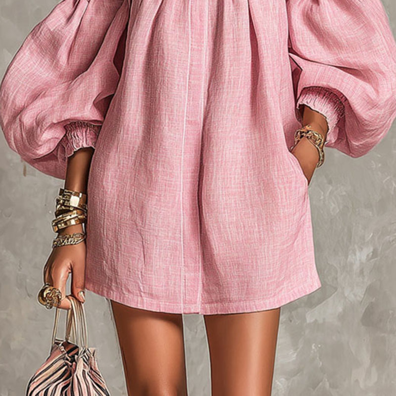 Dames Effen Off-shoulder Nieuw - Off Shoulder Puff Sleeve Sundress recensie en prijs