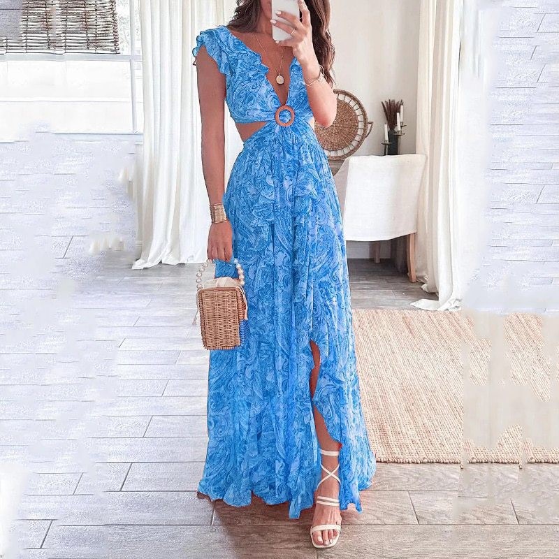 Boho dames maxi-jurk met bloem - Boho Summer Beach Maxi Dress recensie en prijs