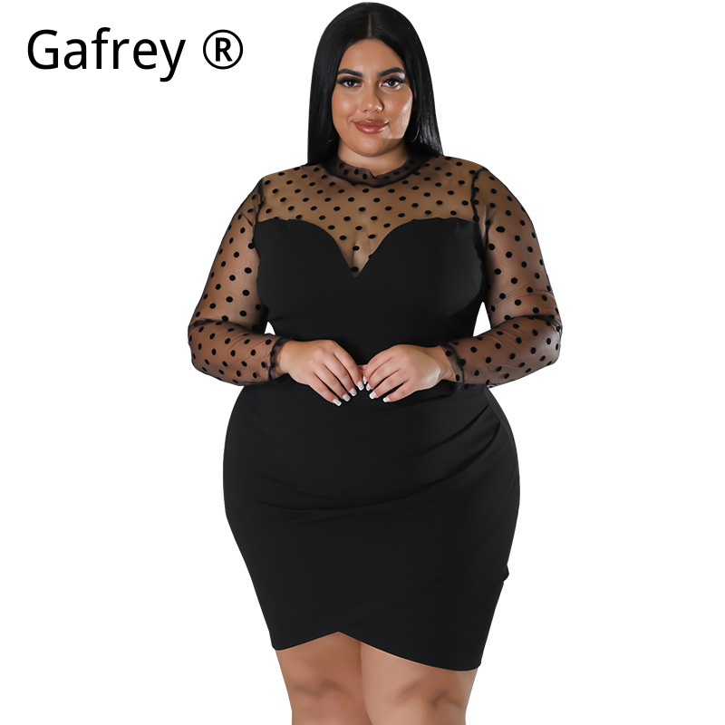 XXL 3XL 4XL 5XL Plus Size Dame - Sexy Mesh Sheer Bodycon Dress recensie en prijs