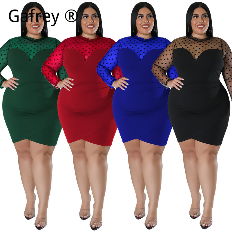 XXL 3XL 4XL 5XL Plus Size Dame - Sexy Mesh Sheer Bodycon Dress recensie en prijs