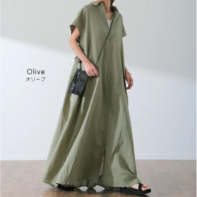 Loszittende grote maat katoene - Casual Loose Linen Shirt Dress recensie en prijs