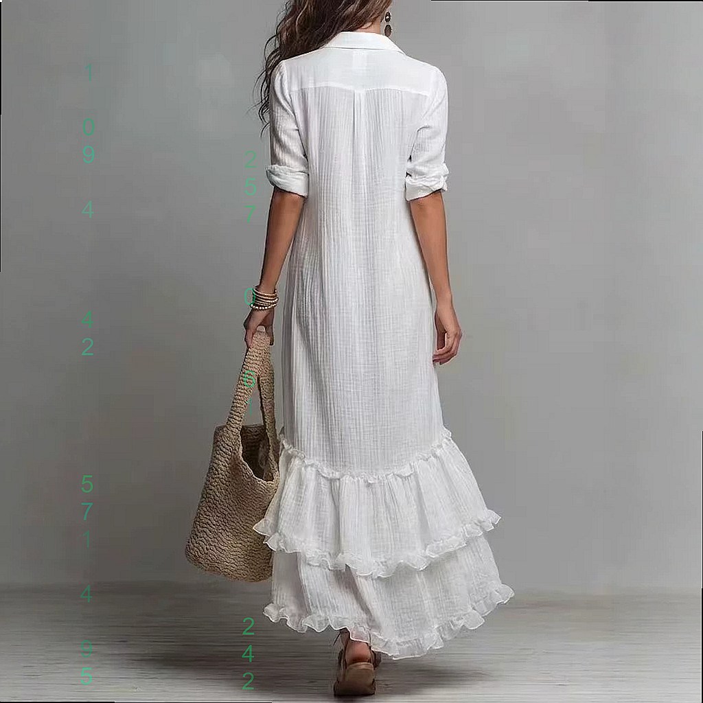 Katoenen linnen jurk met gekru - Casual Loose Linen Shirt Dress recensie en prijs