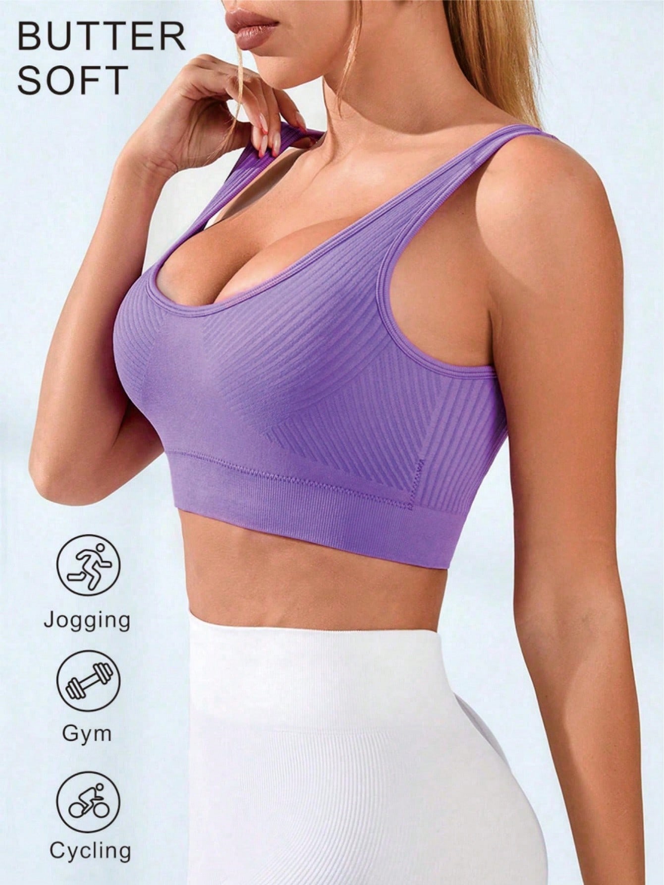 Dames geribbelde sportbeha met - Seamless Ribbed Workout Tank Top recensie en prijs