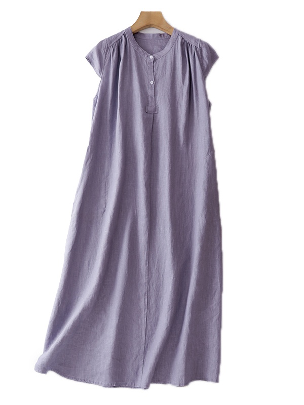 Zomerjurk van puur katoenen li - Casual Loose Linen Shirt Dress recensie en prijs