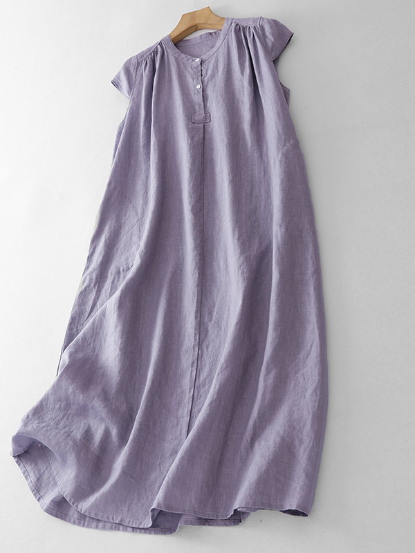 Zomerjurk van puur katoenen li - Casual Loose Linen Shirt Dress recensie en prijs