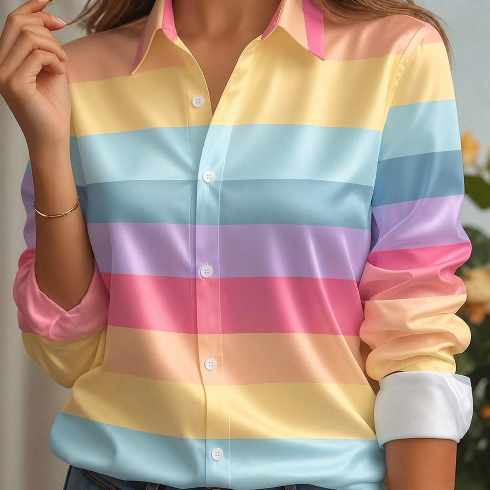 Dames satijnen overhemd met re - Blouses recensie en prijs