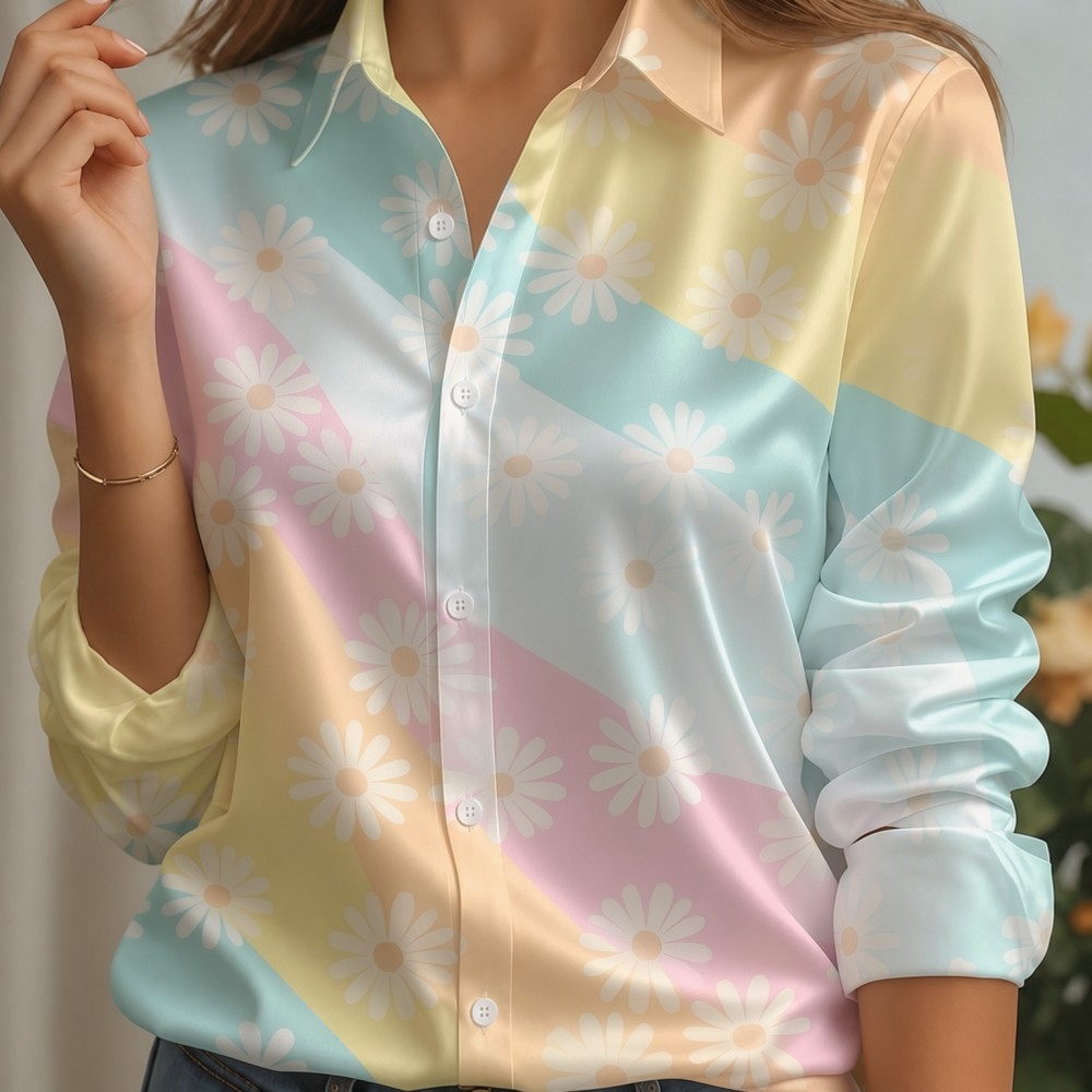 Dames satijnen overhemd met re - Blouses recensie en prijs