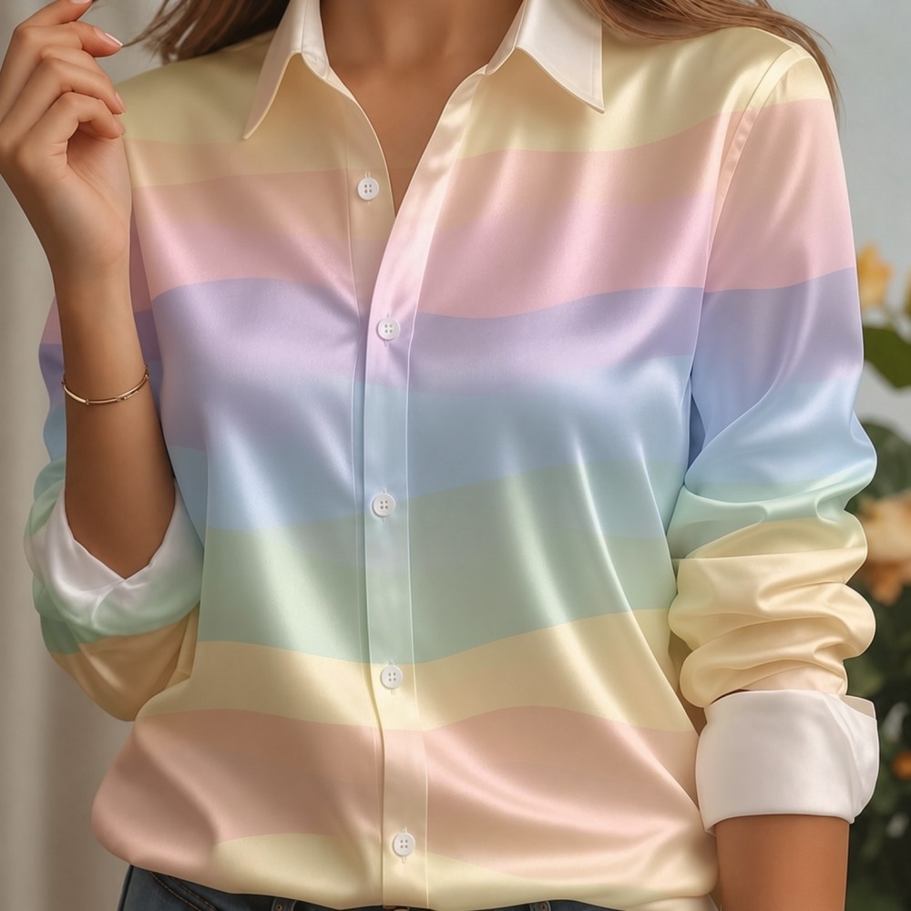 Dames satijnen overhemd met re - Blouses recensie en prijs