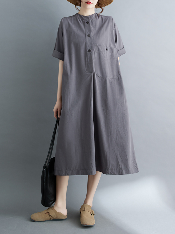 Relaxte katoenen linnen midi-j - Casual Loose Linen Shirt Dress recensie en prijs