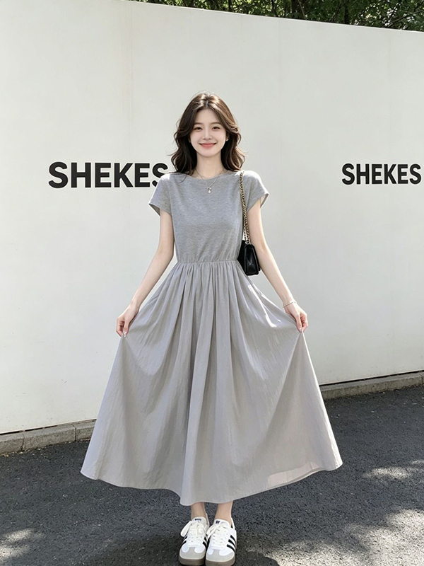 Plus Size Dames Koreaanse Stij - Korean Style A Line Shirt Dress recensie en prijs