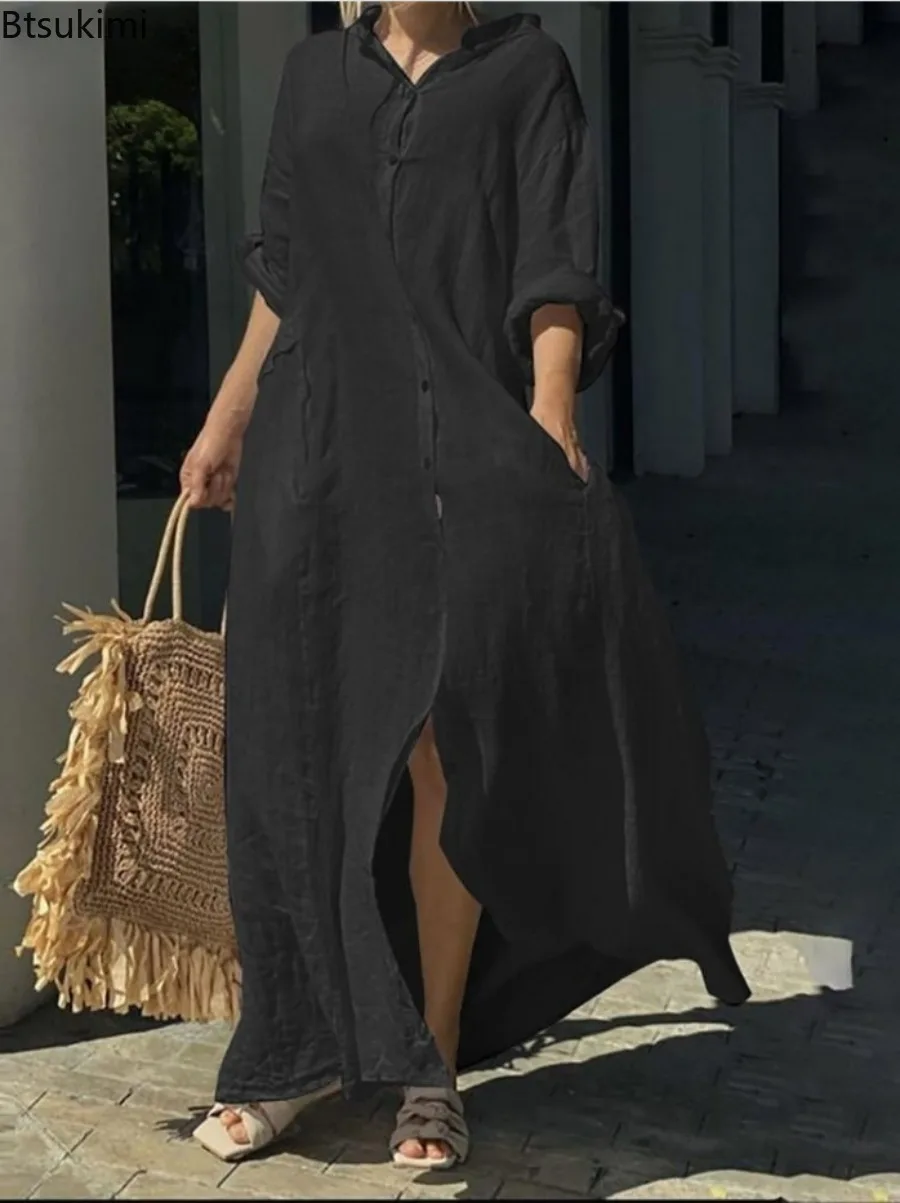 2026 Dames Casual Katoenen Lin - Casual Loose Linen Shirt Dress recensie en prijs