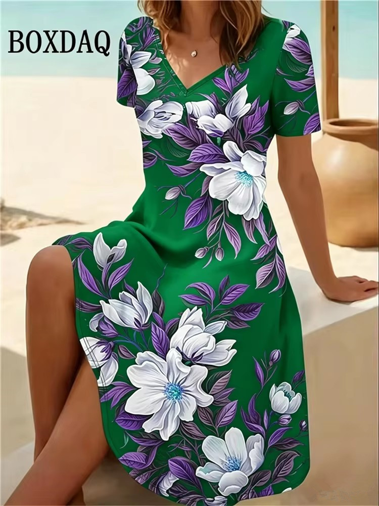 6XL Plus Size Vrouwen Jurken Z - Boho Summer Beach Maxi Dress recensie en prijs