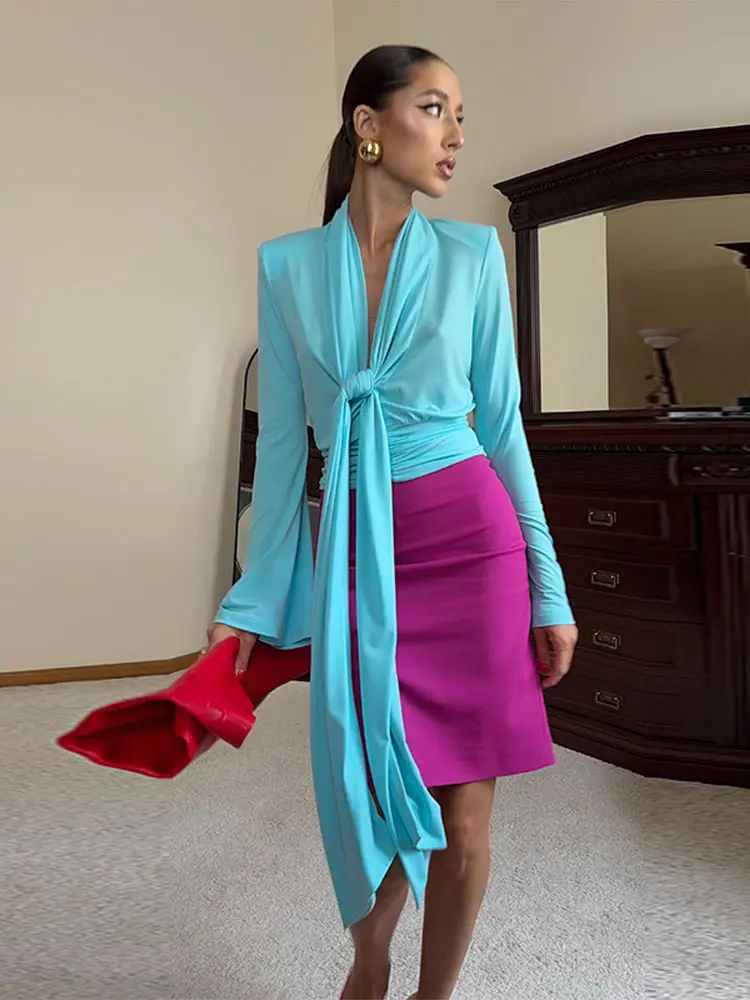 Elegante geplooide sjaalkraag  - Dresses recensie en prijs