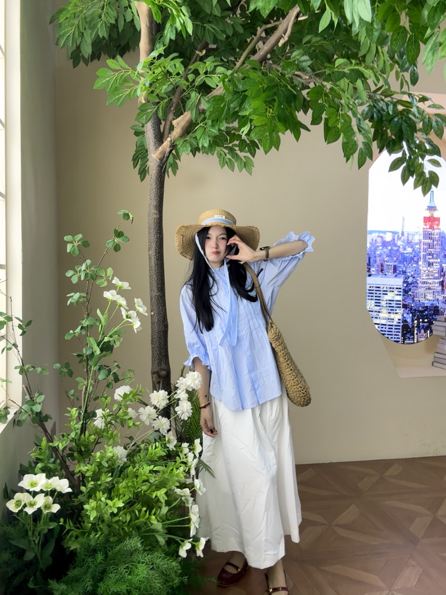 Plus size dames blauw shirt me - Korean Style A Line Shirt Dress recensie en prijs