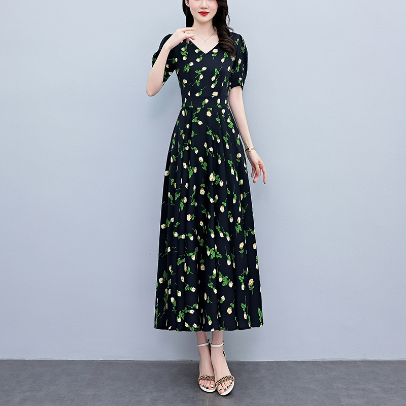 Zomerjurk met korte mouwen, bo - French Vintage Floral Midi Dress recensie en prijs