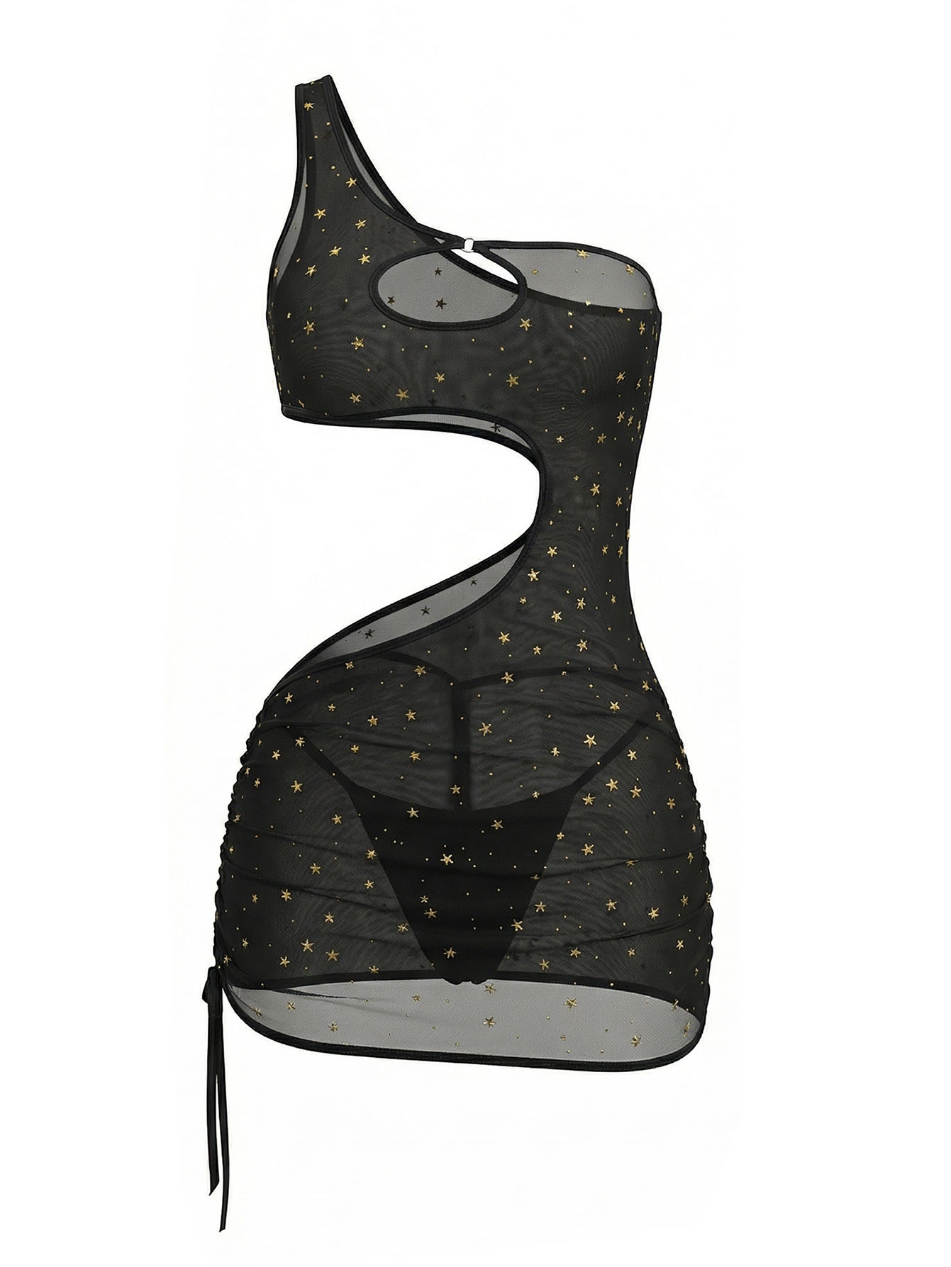 Zwarte doorschijnende mesh lin - Sexy Mesh Sheer Bodycon Dress recensie en prijs