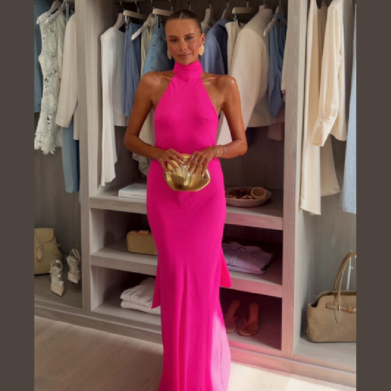 Dames Halter Satijnen Maxi Jur - Elegant Satin Evening Gown Split recensie en prijs