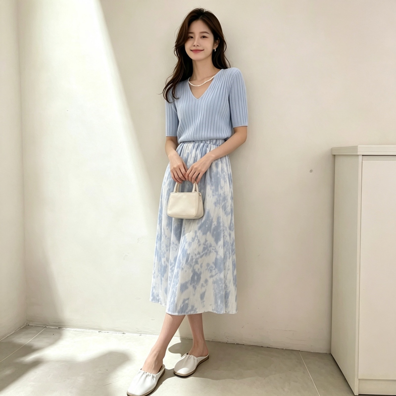 Zomerjurkjes met korte mouwen, - Korean Style A Line Shirt Dress recensie en prijs