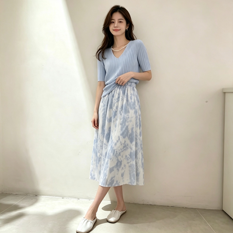 Zomerjurkjes met korte mouwen, - Korean Style A Line Shirt Dress recensie en prijs