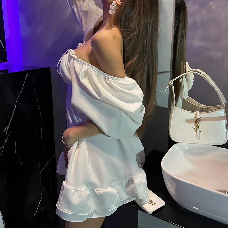 Dames Off-Shoulder Mini Jurken - Off Shoulder Puff Sleeve Sundress recensie en prijs