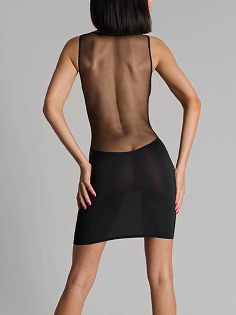Doorzichtige mesh-insert diep  - Sexy Mesh Sheer Bodycon Dress recensie en prijs