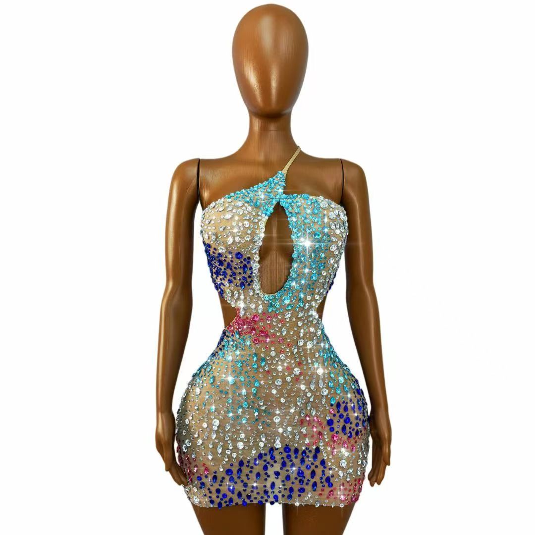 Glinsterende kleurrijke strass - Sparkly Rhinestone Club Party Dress recensie en prijs