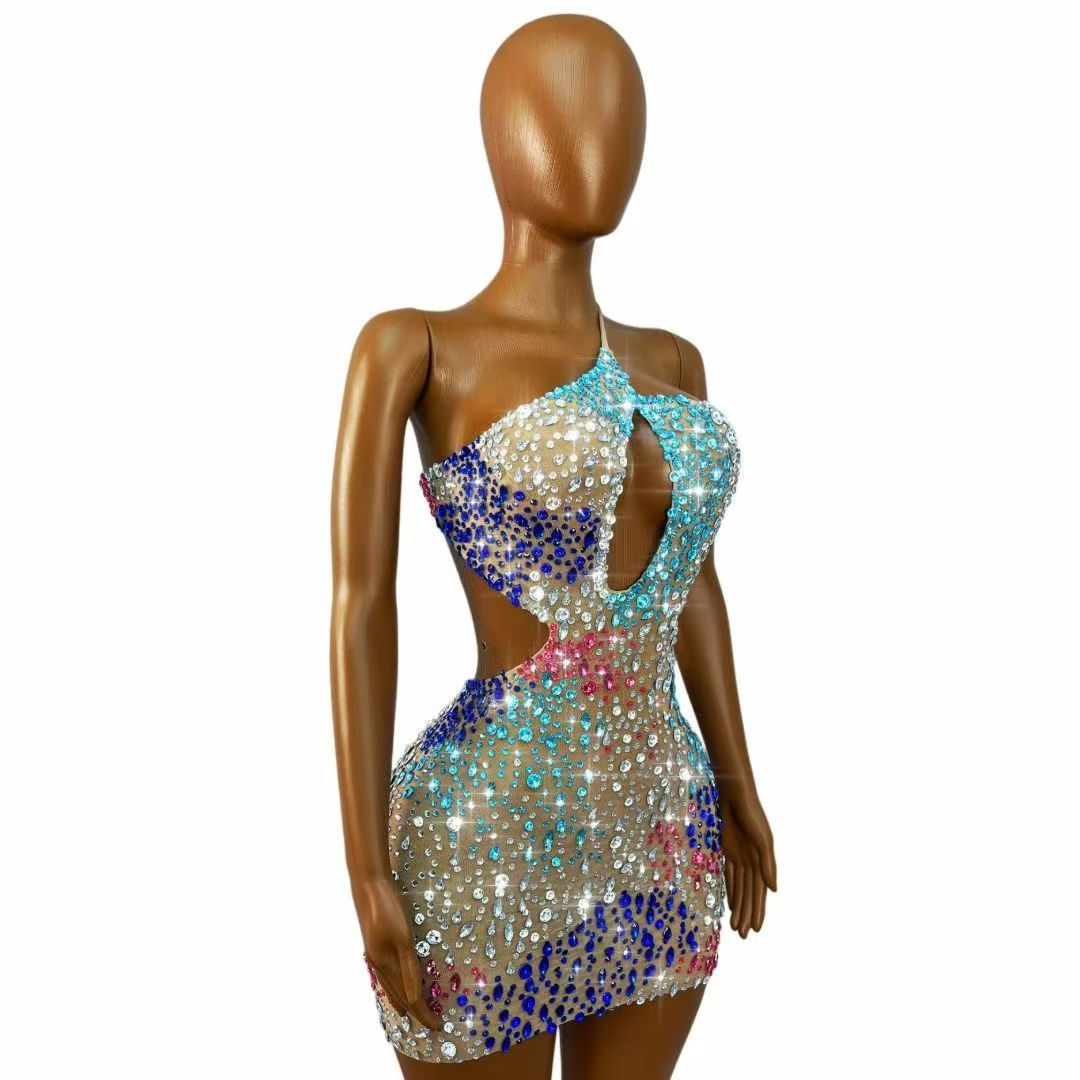 Glinsterende kleurrijke strass - Sparkly Rhinestone Club Party Dress recensie en prijs