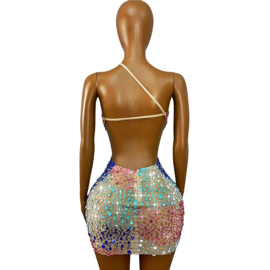 Glinsterende kleurrijke strass - Sparkly Rhinestone Club Party Dress recensie en prijs