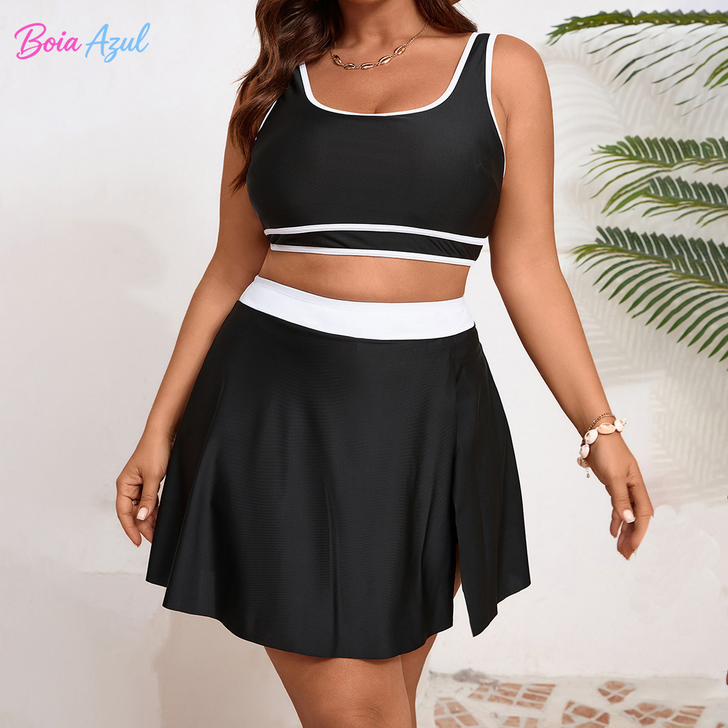 Plus size zwart-wit contrast t - Dresses recensie en prijs