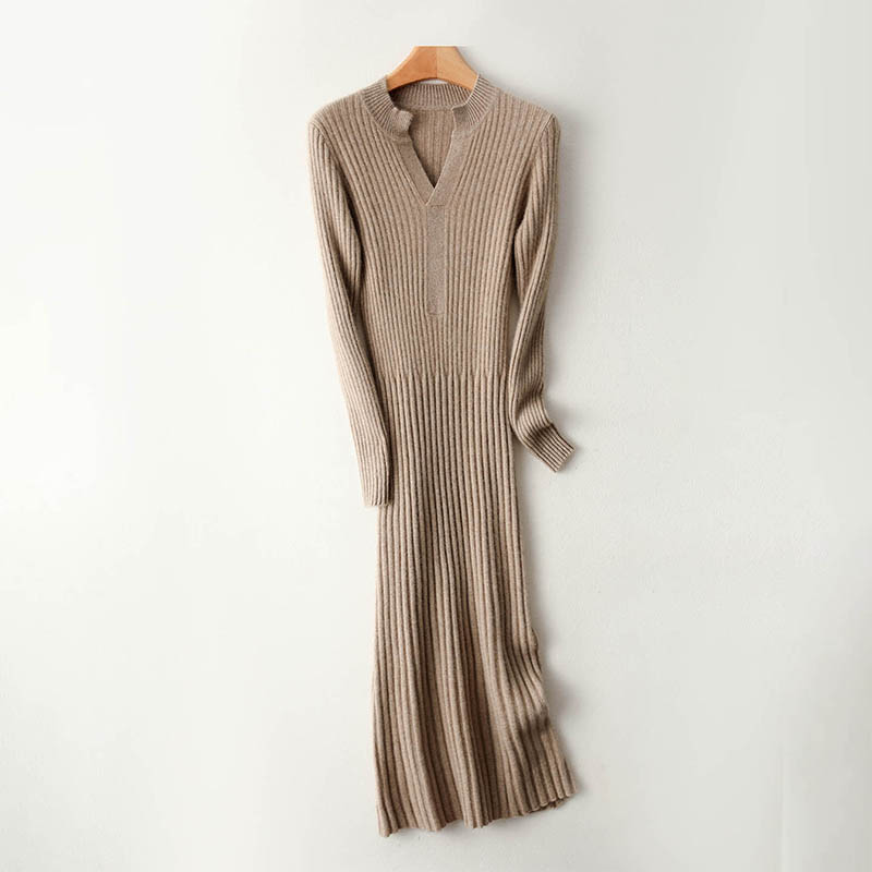 Slimme minimalistische geribbe - Bodycon Long Sleeve Ribbed Dress recensie en prijs