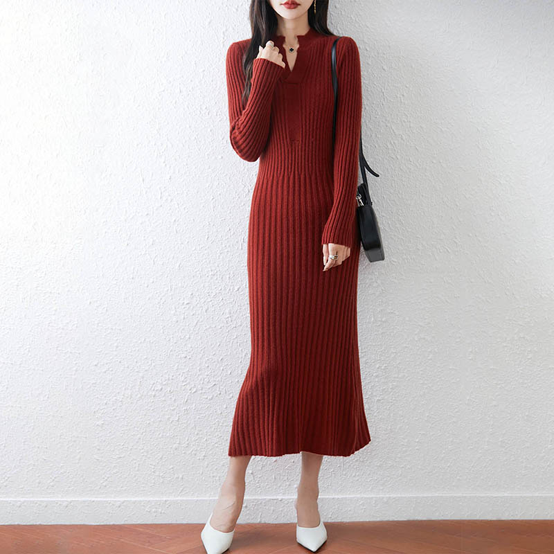 Slimme minimalistische geribbe - Bodycon Long Sleeve Ribbed Dress recensie en prijs