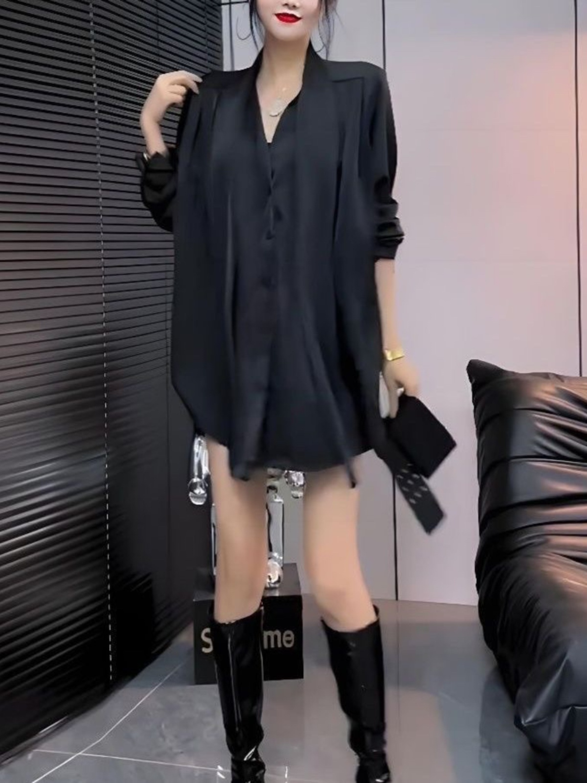 Witte zijden overhemdjurk Dame - Korean Style A Line Shirt Dress recensie en prijs